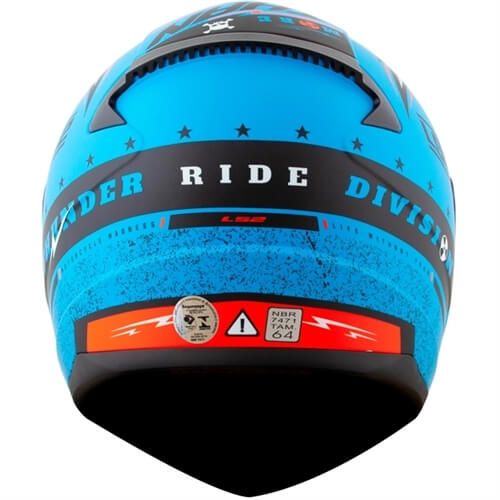 Мотошолом LS2 FF353 Rapid Thunder Matt Blue Black Orange