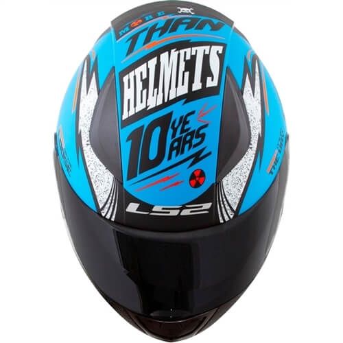 Мотошолом LS2 FF353 Rapid Thunder Matt Blue Black Orange