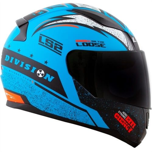 Мотошолом LS2 FF353 Rapid Thunder Matt Blue Black Orange