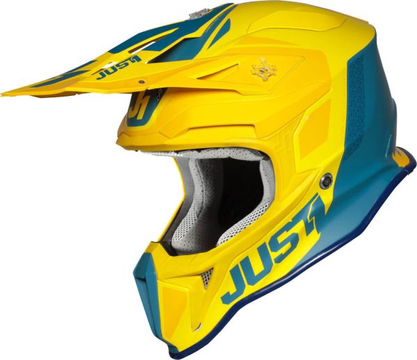 Мотошолом Just1 J18 Pulsar Yellow - Blue - Matt