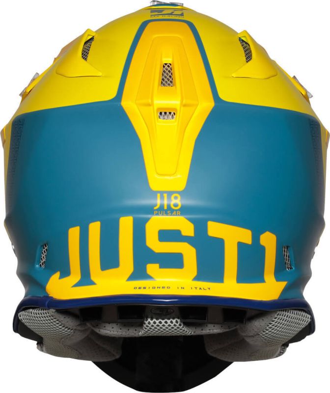 Мотошолом Just1 J18 Pulsar Yellow - Blue - Matt