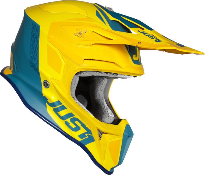 Мотошолом Just1 J18 Pulsar Yellow - Blue - Matt