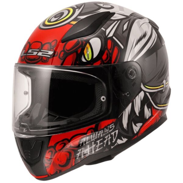 Мотошолом LS2 FF353 Rapid 2 Drillox Matt Cool Grey Red