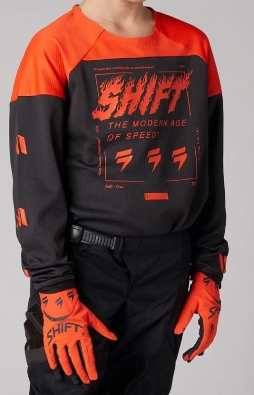 Дитяча Джерсі Shift Youth White Label Flame Jersey Flo Orange