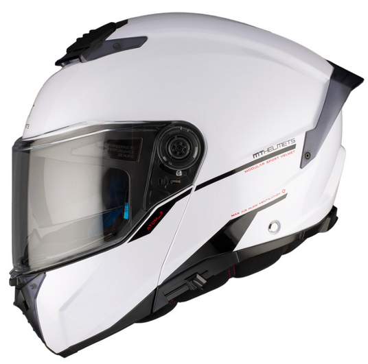 Мотошолом MT ATOM 2 SV Solid A0 Gloss White