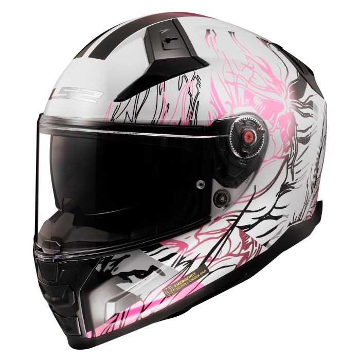 Мотошолом LS2 FF811 Vector 2 Darflo Gloss White Pink