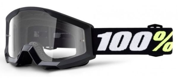 Дитячі окуляри Детские мото очки 100% STRATA MINI Goggle Black - Clear Lens