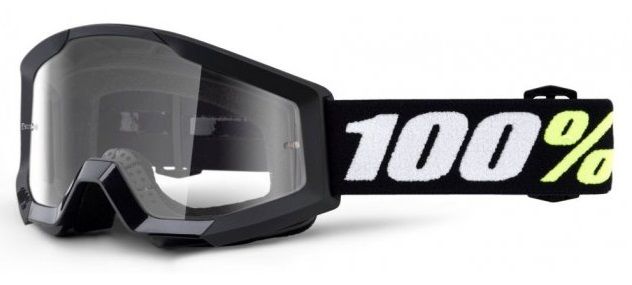Дитячі окуляри Детские мото очки 100% STRATA MINI Goggle Black - Clear Lens