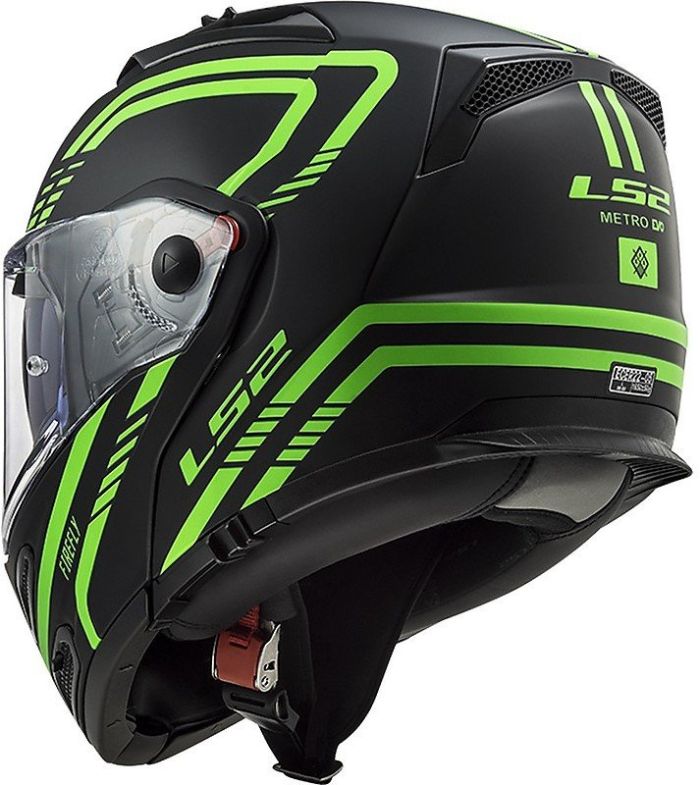 Мотошолом LS2 FF324 Metro Evo Firefly Matt Glow Green P/J