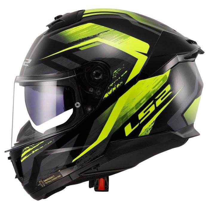Мотошолом LS2 FF808 Stream 2 Fury Black Hi-Vis Yellow