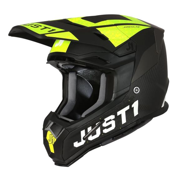 Мотошолом Just1 J22 Adrenaline Fluo Yellow Carbon Matt