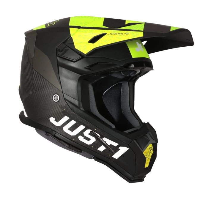 Мотошолом Just1 J22 Adrenaline Fluo Yellow Carbon Matt