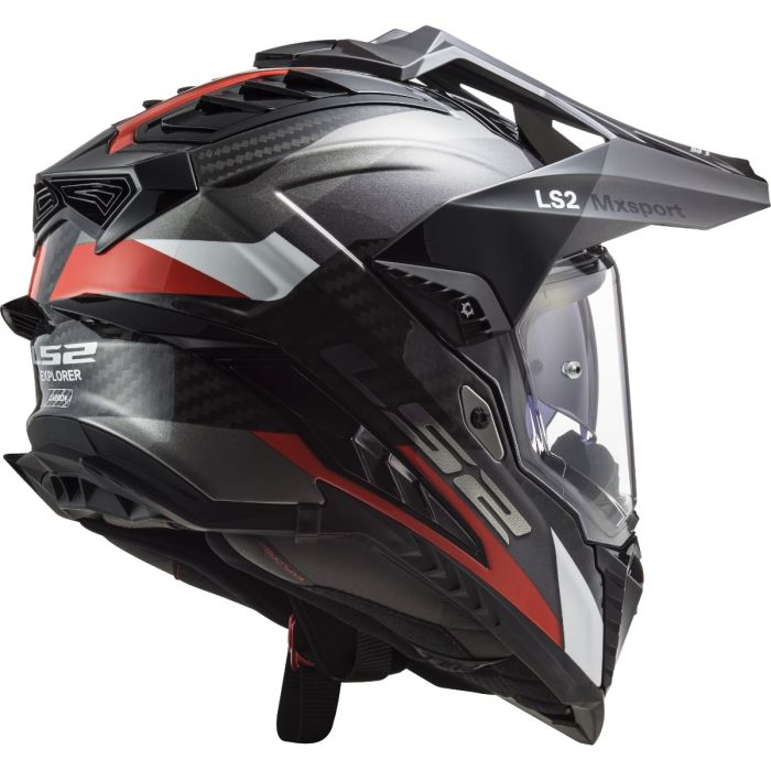 Мотошолом LS2 MX701 C Explorer Frontier Gloss Titanium Red