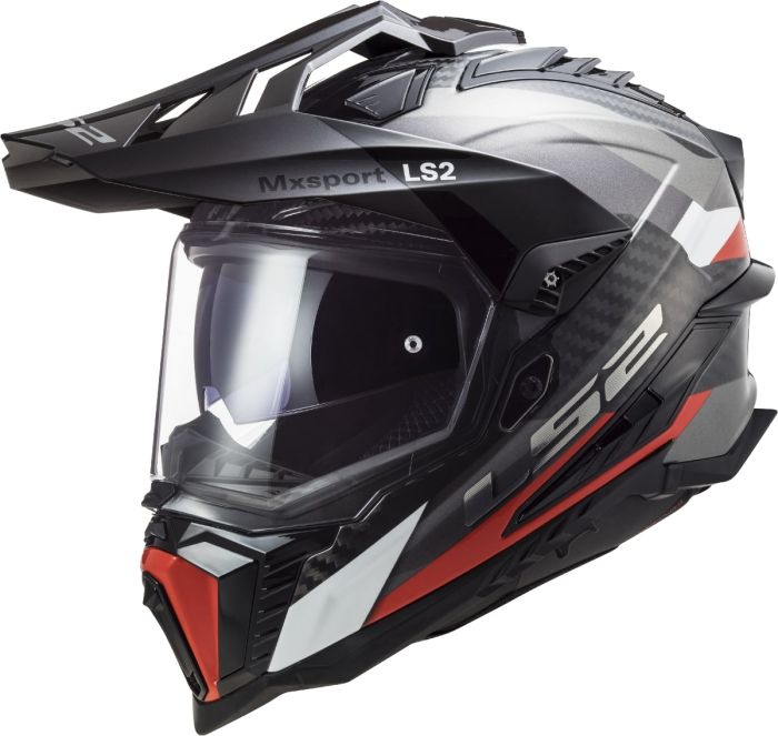 Мотошолом LS2 MX701 C Explorer Frontier Gloss Titanium Red