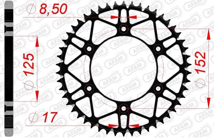 Зірка Afam Steel-slk Sprocket 520 - Beta Black