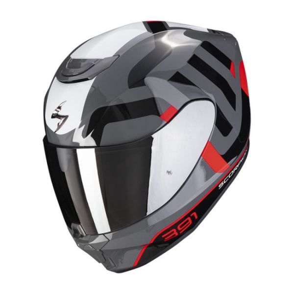 Шолом SCORPION EXO-391 AROK grey/red/black