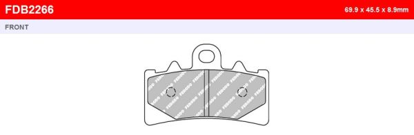 Передні гальмівні колодки Ferodo FDB2266ST = FDB2266ST-AXLE=F