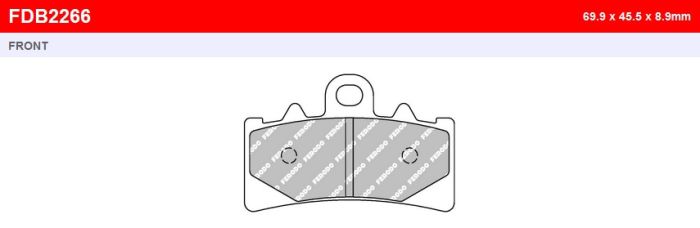 Передні гальмівні колодки Ferodo FDB2266ST = FDB2266ST-AXLE=F