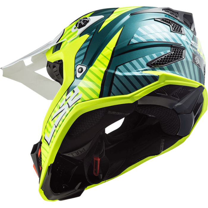 Мотошолом LS2 MX700 Subverter Evo Astro Cobalt Hi-Vis Yellow