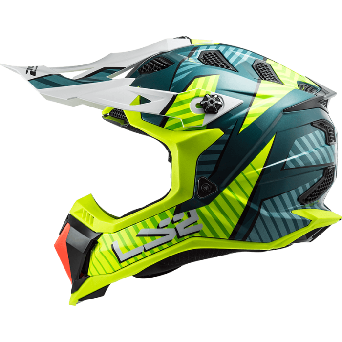 Мотошолом LS2 MX700 Subverter Evo Astro Cobalt Hi-Vis Yellow