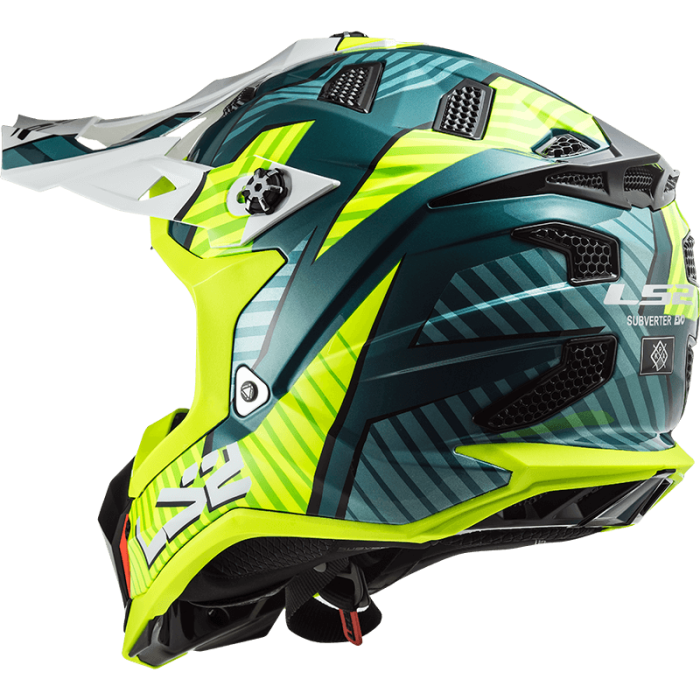 Мотошолом LS2 MX700 Subverter Evo Astro Cobalt Hi-Vis Yellow