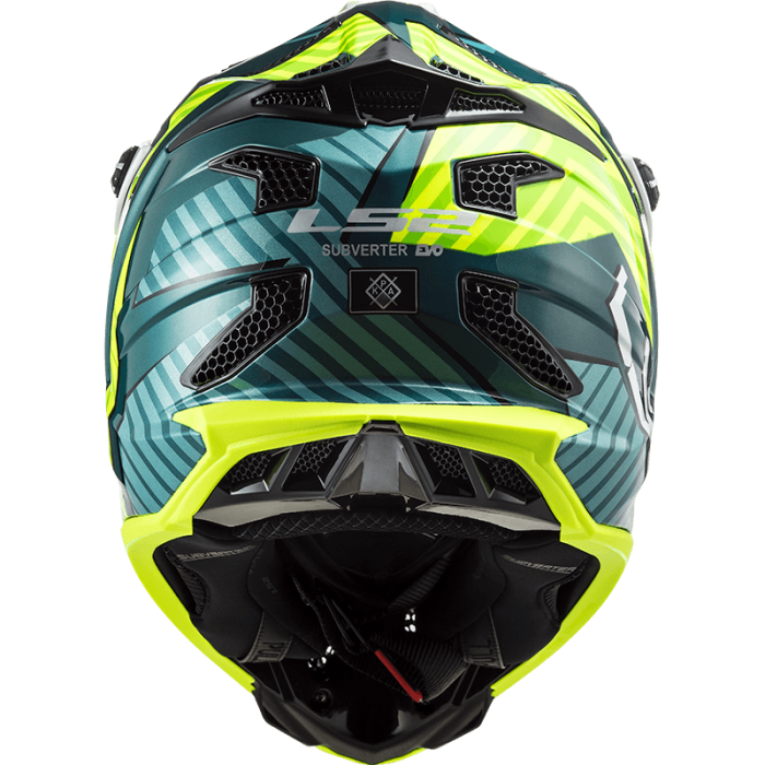 Мотошолом LS2 MX700 Subverter Evo Astro Cobalt Hi-Vis Yellow