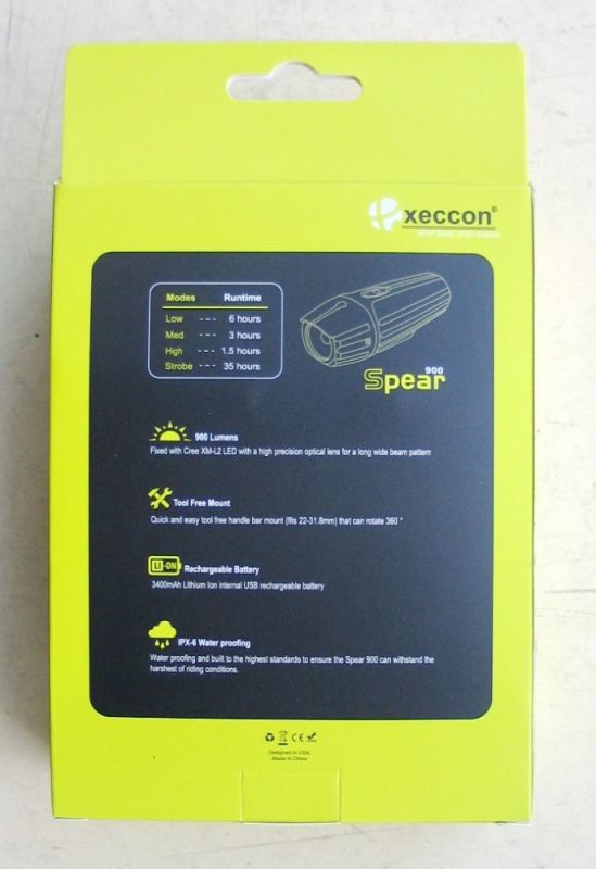 Вело Фара Xeccon Spear 900 Usb