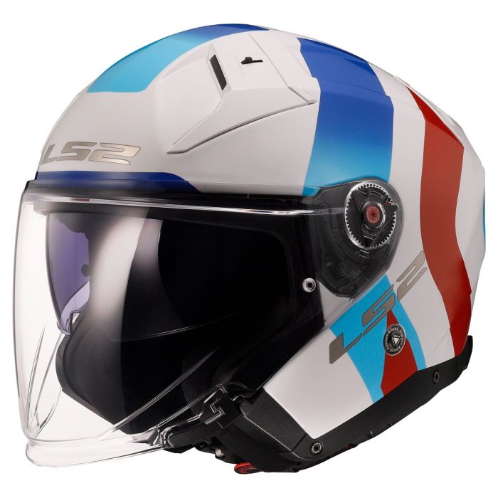 Мотошолом LS2 OF603 Infinity 2 Special Gloss White Blue
