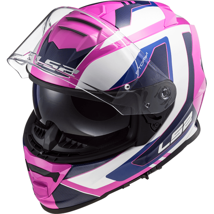 Мотошолом LS2 FF800 Storm Techy Gloss White Pink