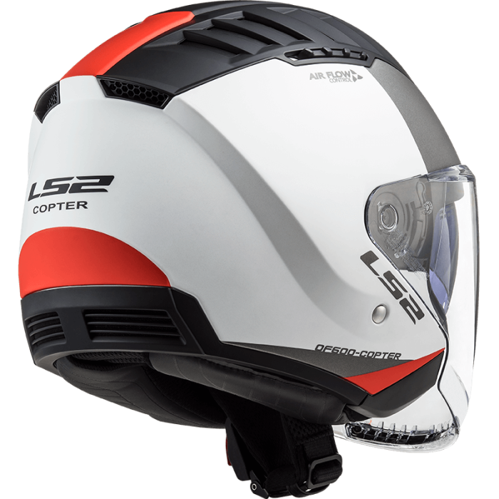 Мотошолом LS2 OF600 Copter Urbane Matt White Red
