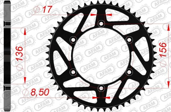 Зірка Afam 520 K-steel Chainwheel - Sherco Black