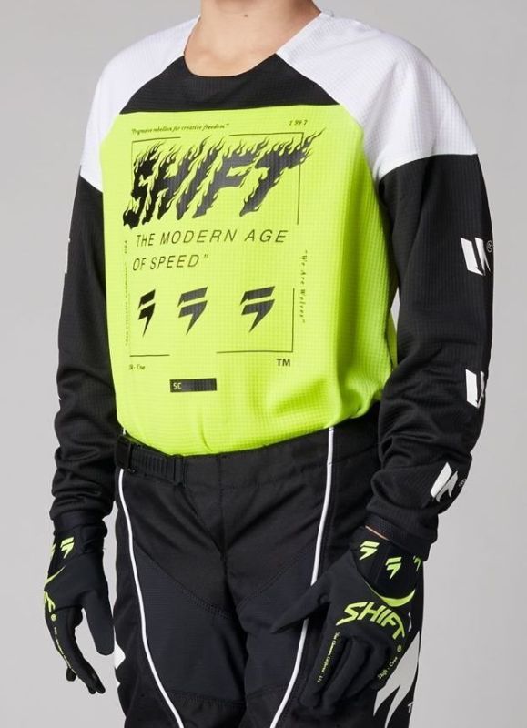Дитяча Джерсі Shift Youth White Label Flame Jersey Flo Yellow