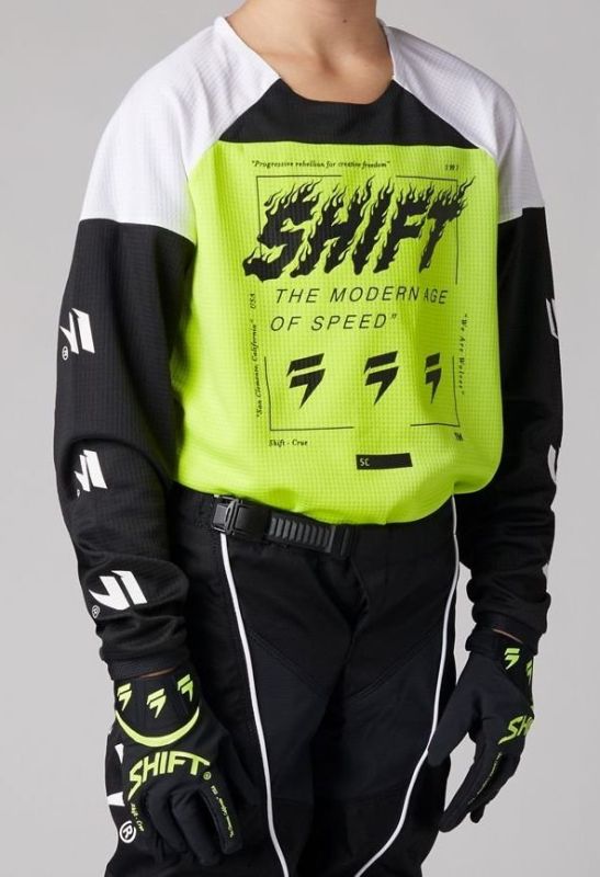 Дитяча Джерсі Shift Youth White Label Flame Jersey Flo Yellow