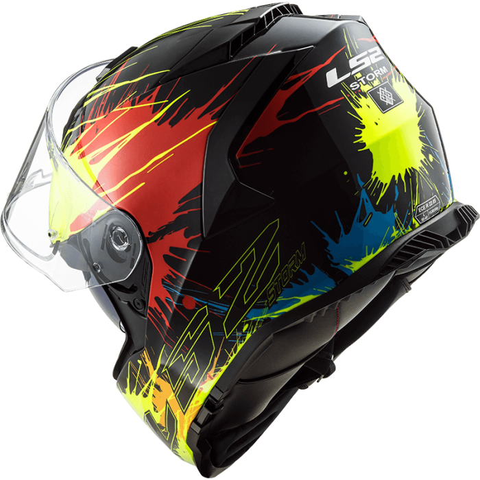 Мотошолом LS2 FF800 Storm Drop Black Yellow Red