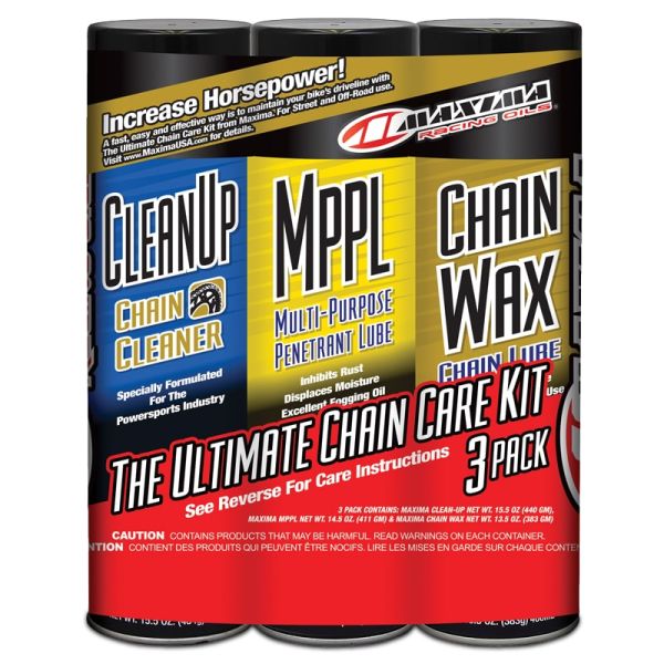 Комплект для обслуговування ланцюга Maxima Chain Wax Ultimate Chain Care Combo Kit 3-Pack