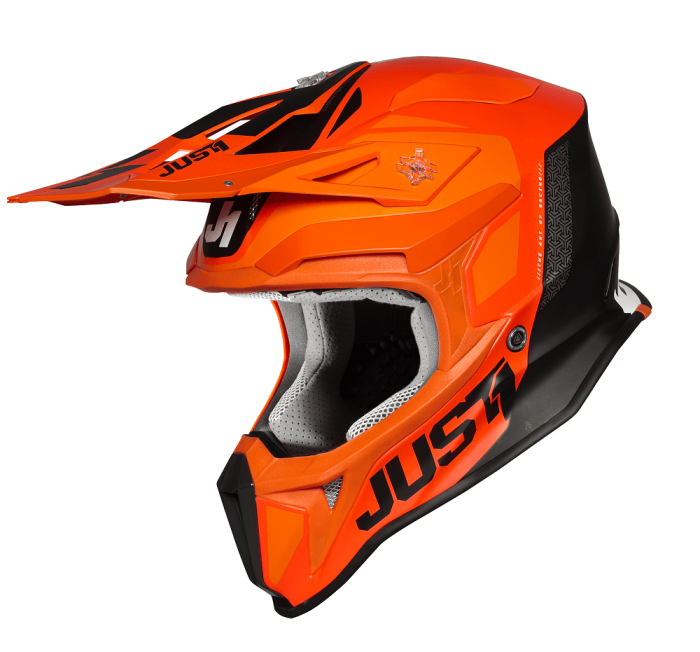 Мотошолом Just1 J18 Pulsar Orange - White - Black - Gloss