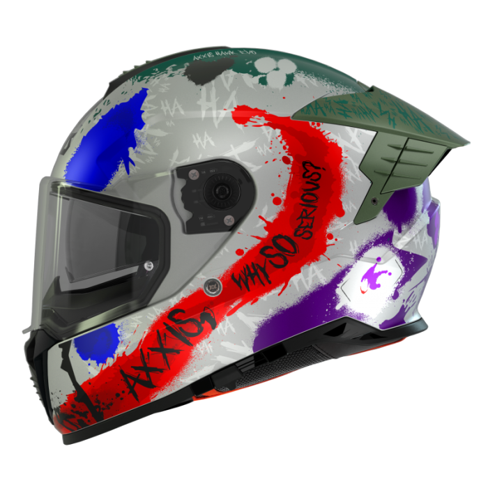 Мотошолом AXXIS HAWK SV EVO Sick Joke A2 Matt Grey