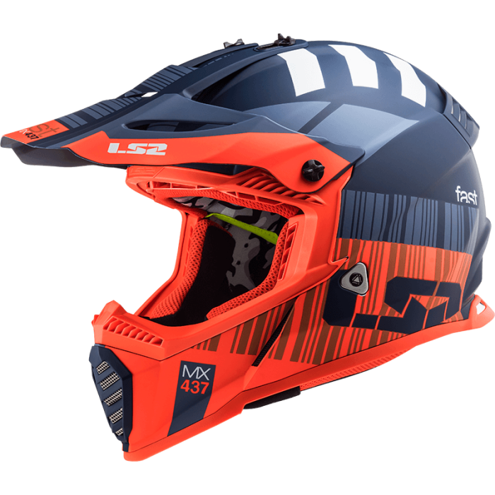 Мотошолом LS2 MX437 Fast Evo Xcode Matt Fluo Orange