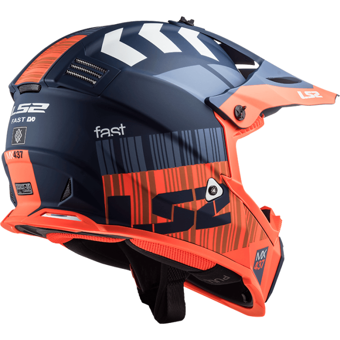 Мотошолом LS2 MX437 Fast Evo Xcode Matt Fluo Orange