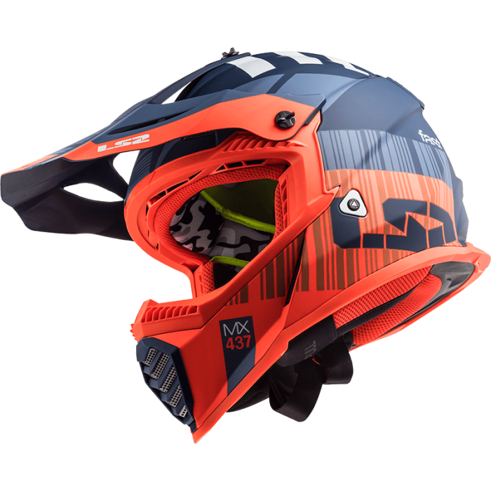 Мотошолом LS2 MX437 Fast Evo Xcode Matt Fluo Orange