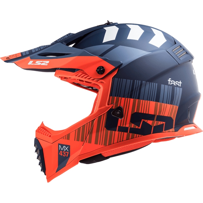 Мотошолом LS2 MX437 Fast Evo Xcode Matt Fluo Orange