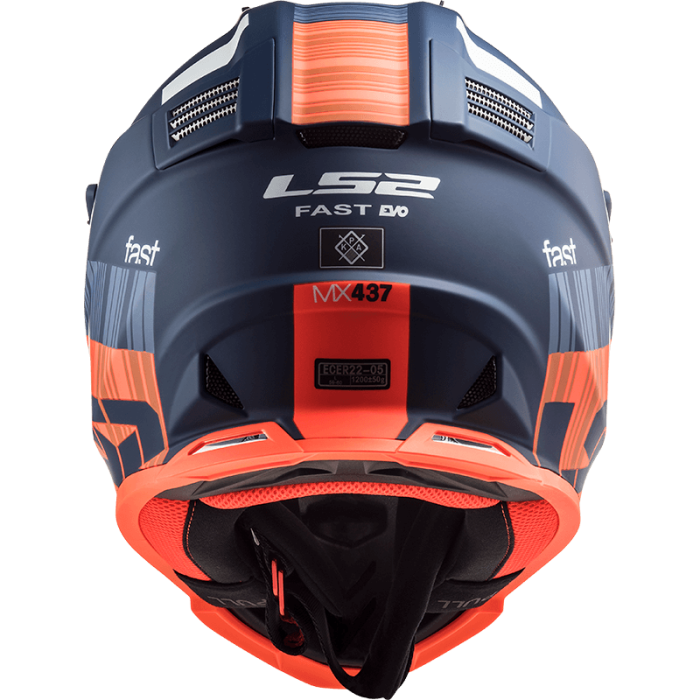 Мотошолом LS2 MX437 Fast Evo Xcode Matt Fluo Orange