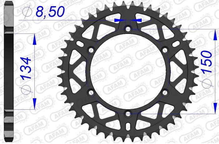 Зірка Afam Al-grooved Sprocket 520 - Kawasaki Gun Metal