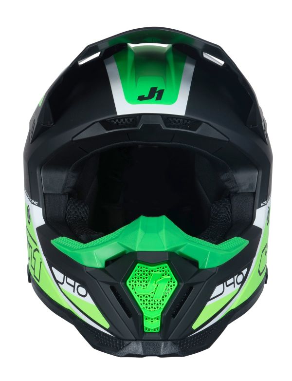 Мотошолом Just1 J40 Flash Fluo Green White Black