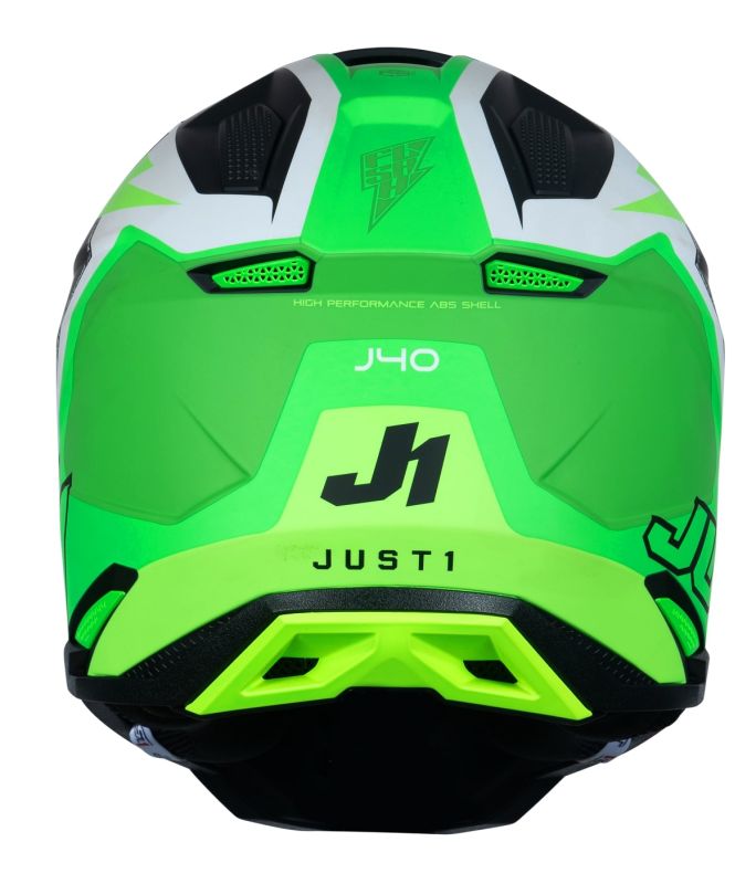 Мотошолом Just1 J40 Flash Fluo Green White Black