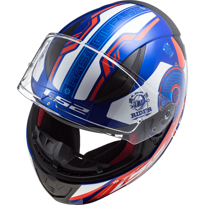 Мотошолом LS2 FF353 Rapid Stratus Gloss Blue Red White