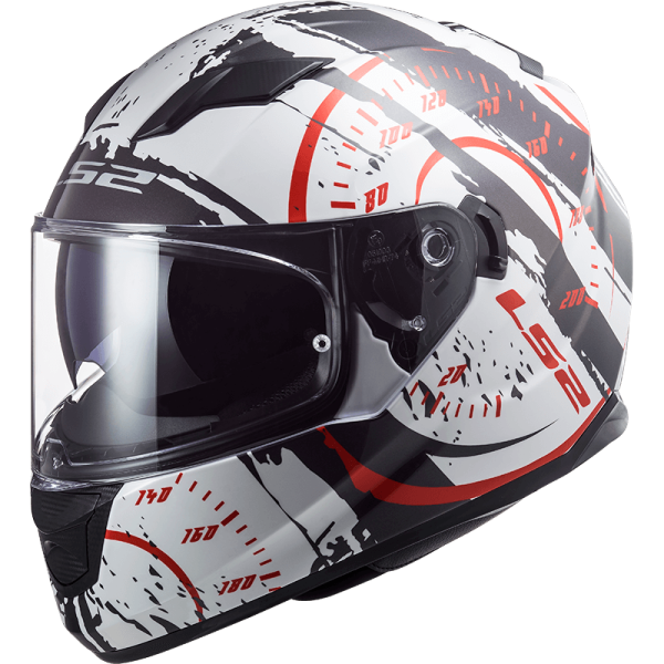 Мотошолом LS2 FF320 Stream Evo Tacho White Black Red