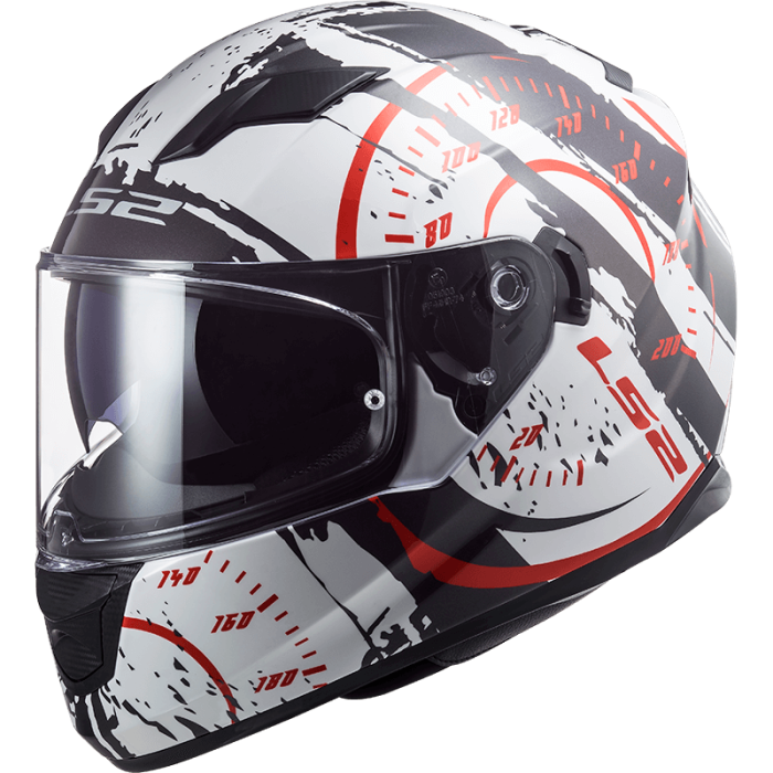 Мотошолом LS2 FF320 Stream Evo Tacho White Black Red