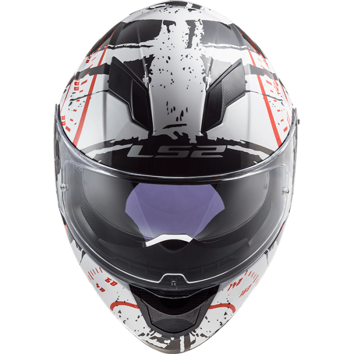 Мотошолом LS2 FF320 Stream Evo Tacho White Black Red