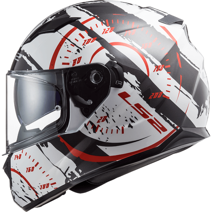 Мотошолом LS2 FF320 Stream Evo Tacho White Black Red